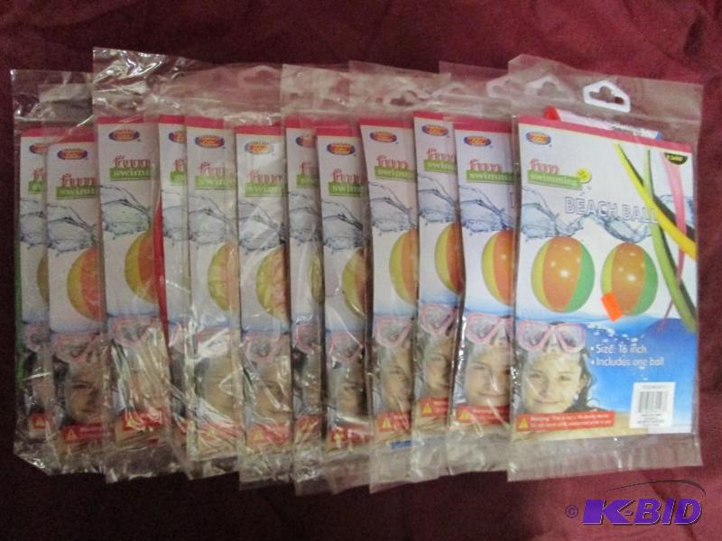 lot 95 image: Lot of 12- 16 inch inflatable beach...