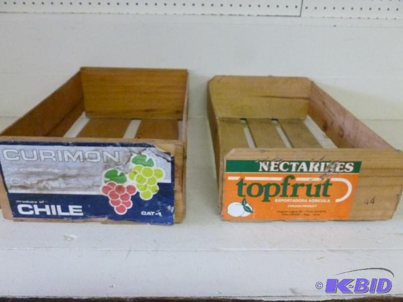 Lot of two wooden fruit crates....