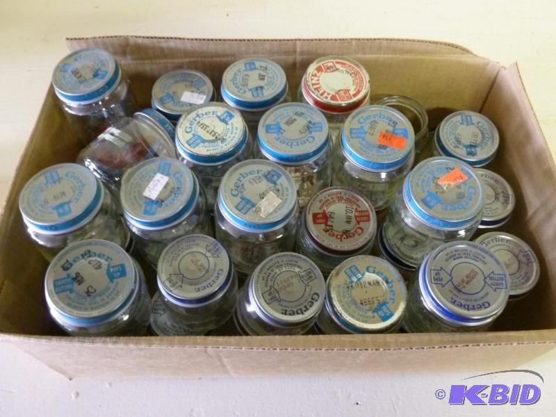 Large lot of glass baby food jars w...