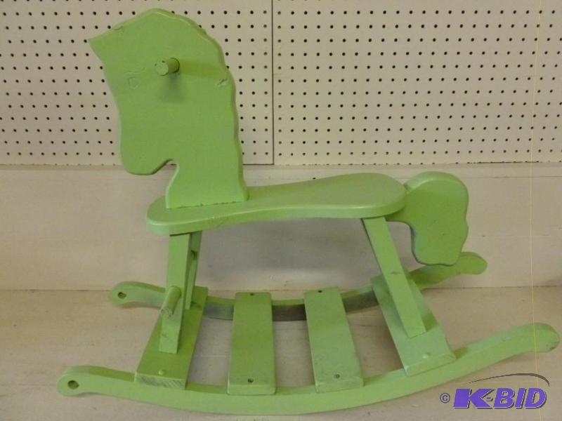 Wooden rocking horse, good solid co...