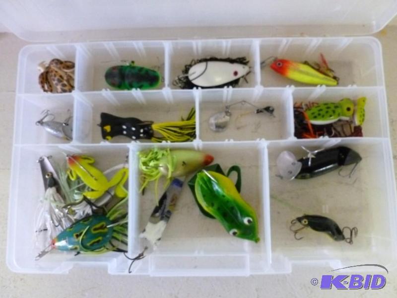 Large plastic bait box loaded up wi...
