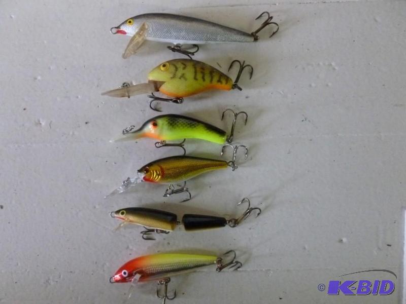 Lot of six fishing crack baits, goo...