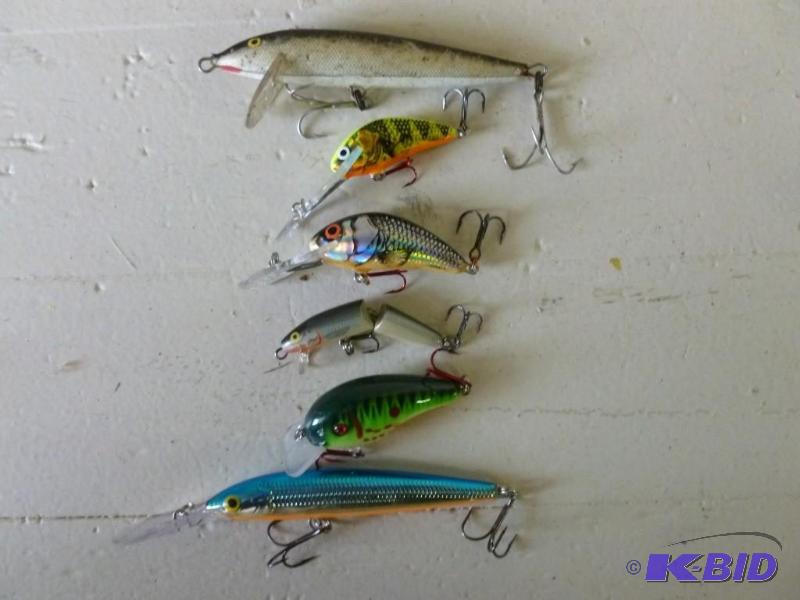 Lot of six fishing crack baits, goo...