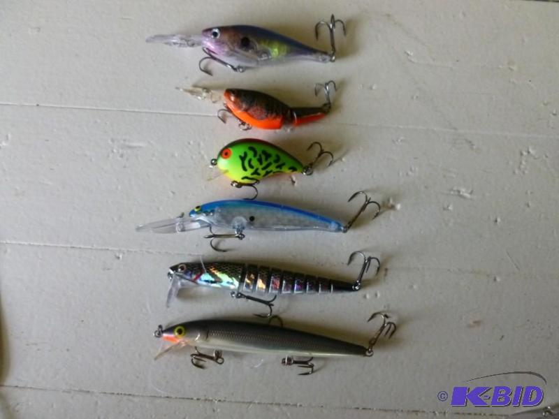 Lot of six fishing crack baits, goo...