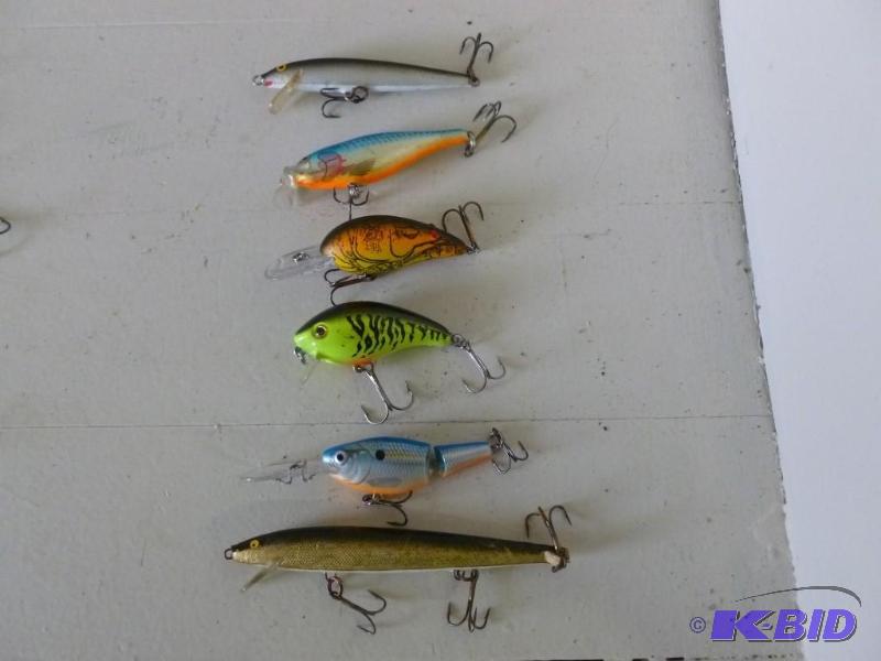 Lot of six fishing crack baits, goo...