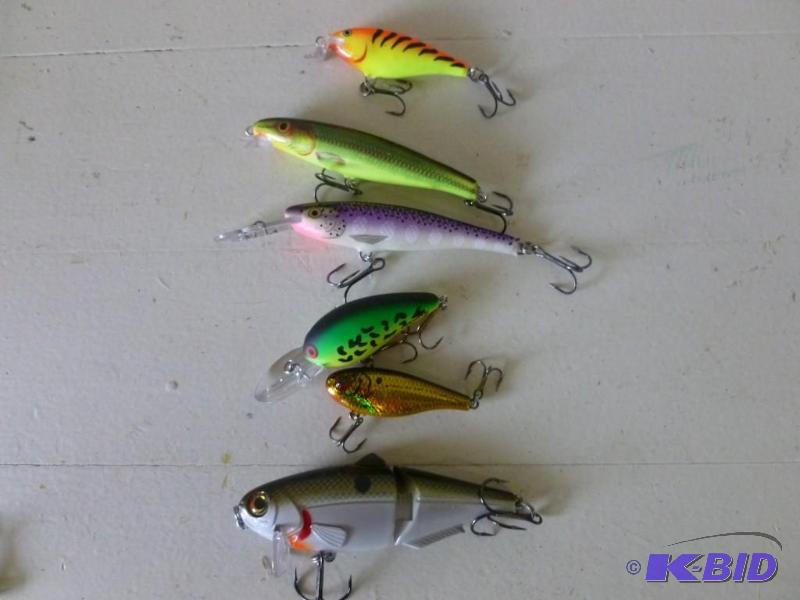 Lot of six fishing crack baits, goo...