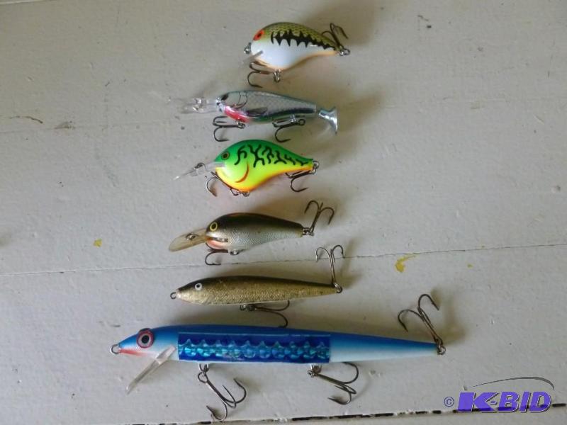 Lot of six fishing crack baits, goo...