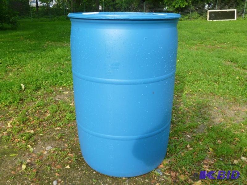 Large 55 gallon plastic drum, comes...
