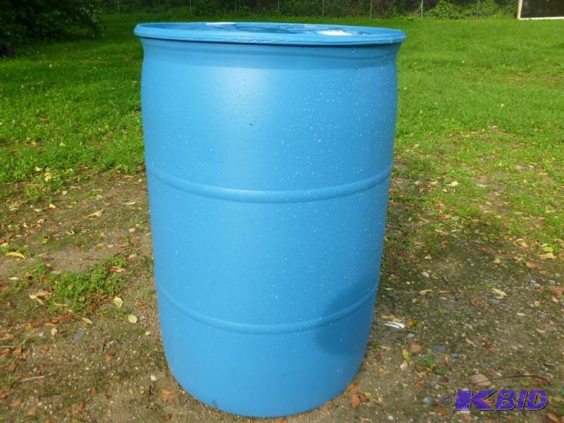 Large 55 gallon plastic drum, comes...