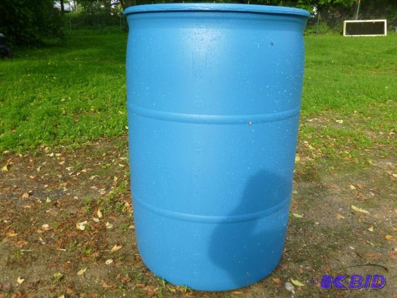 Large 55 gallon plastic drum, comes...