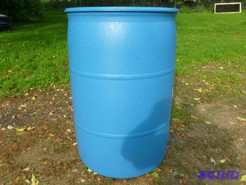 Large 55 gallon plastic drum, comes...