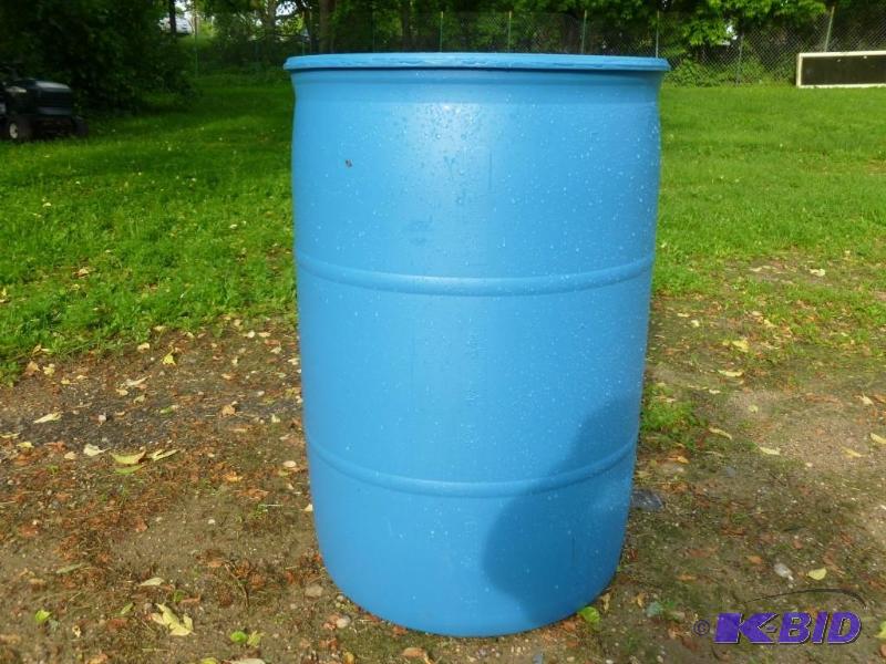 Large 55 gallon plastic drum, comes...