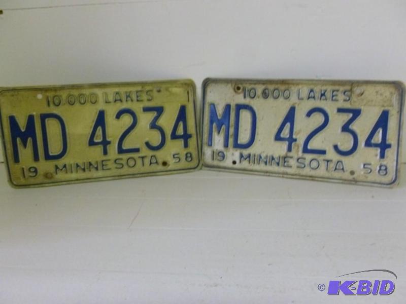 Vintage 1958 Minnesota embossed met...