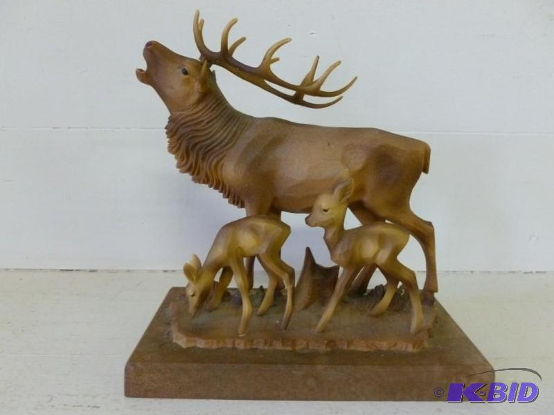 Vintage molded resin elk mantle dec...