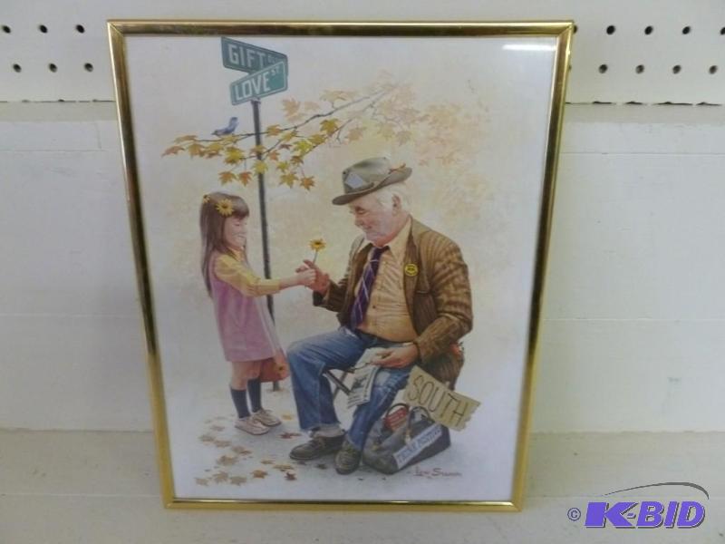 Lew Stamm metal framed picture that...