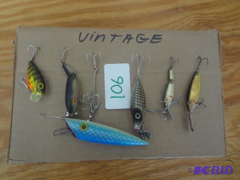 lot 106 image: (6) Vintage Lures...