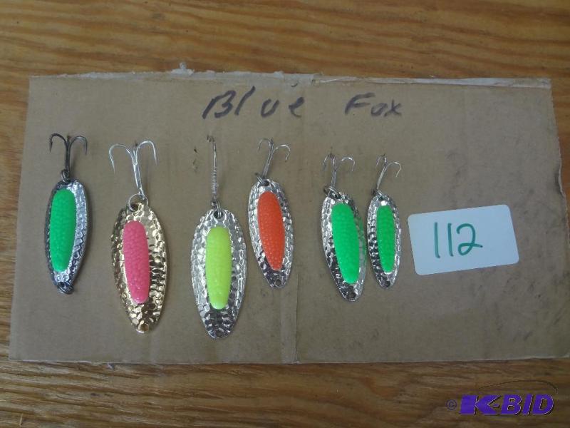 lot 112 image: (6) Blue Fox Lures...