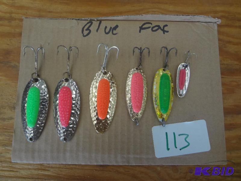 lot 113 image: (6) Blue Fox Lures...