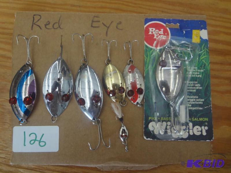 lot 126 image: (6) Red Eye Spoon Lures...