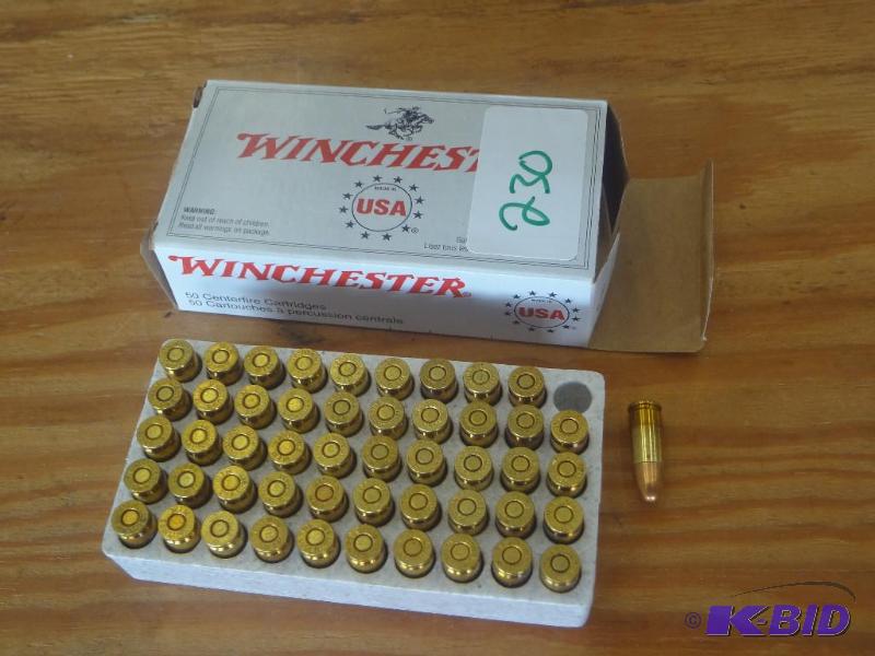 lot 230 image: (50) Rounds Winchester 9mm Luger, 1...