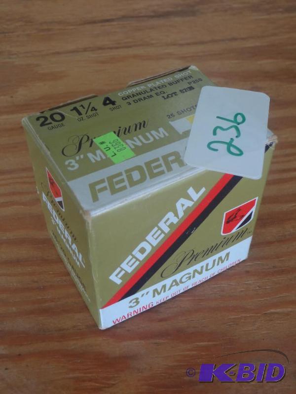 lot 236 image: (19) Federal 20gauge 4-Shot 3"...