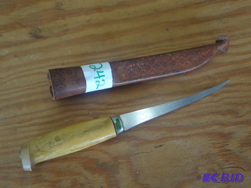 lot 242 image: Vintage Fillet Knife With Sheathe...