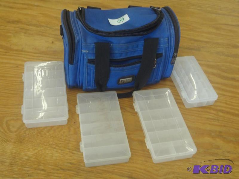 lot 60 image: Soft-Sided Bag With (4) Tackle Tray...