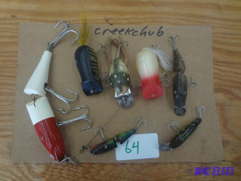 lot 64 image: (7) Vintage Creek Chub Lures...