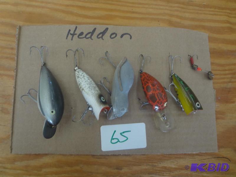 lot 65 image: (6) Vintage Heddon Lures...
