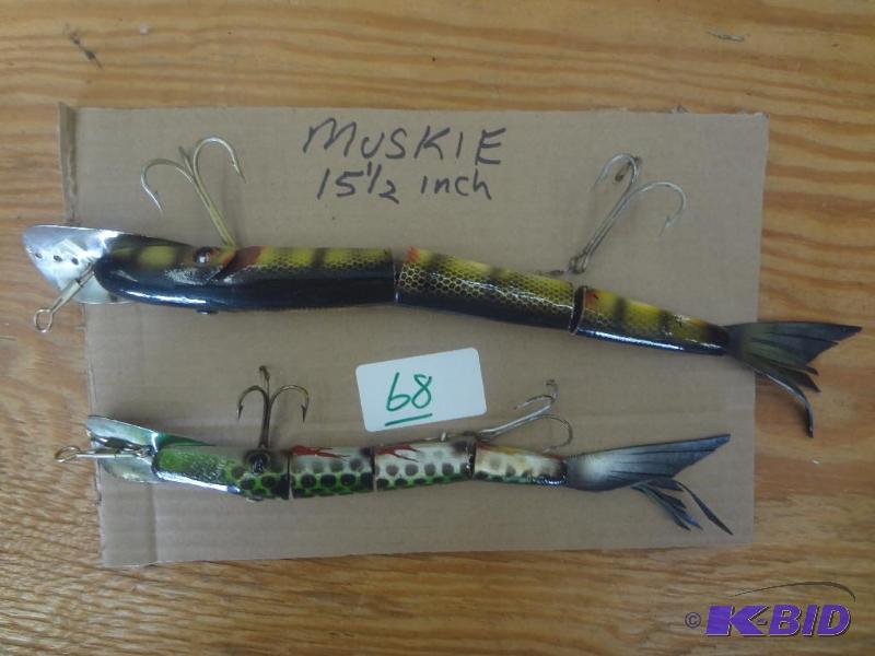 lot 68 image: (2) Large Steel-Billed Muskie Lures...