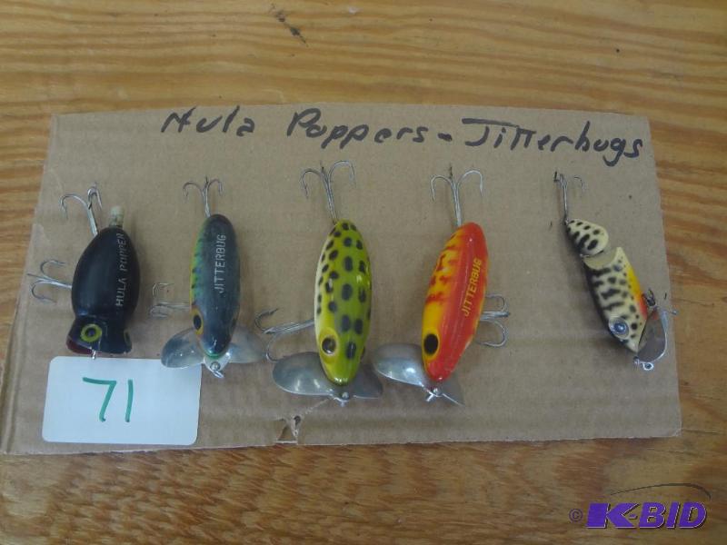 lot 71 image: (5) Vintage Jitterbug Lures...