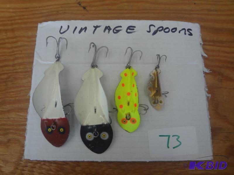 lot 73 image: (4) Vintage Spoon Lures...