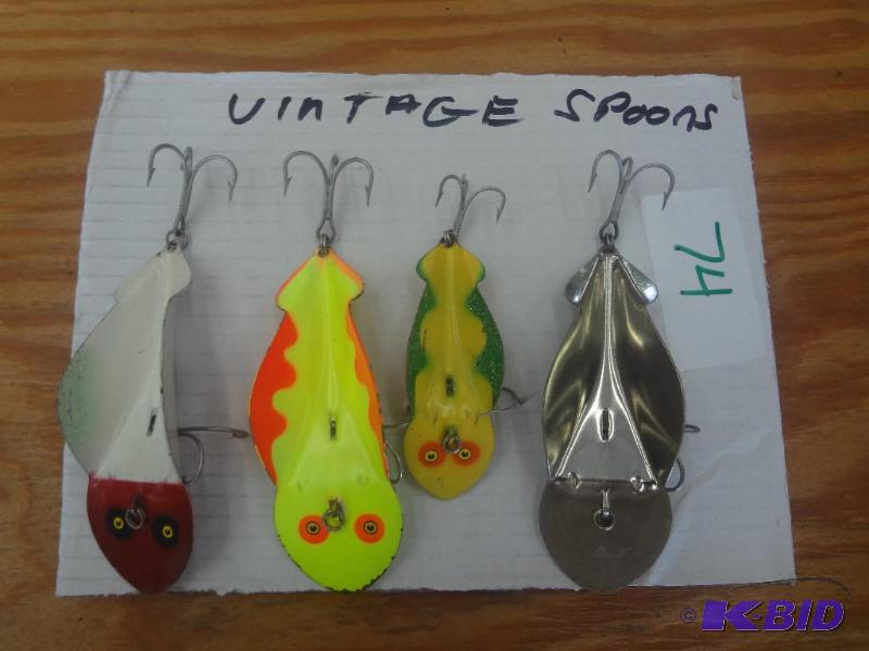lot 74 image: (4) Vintage Spoon Lures...