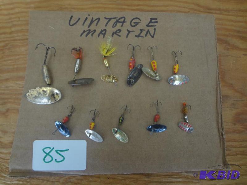 lot 85 image: (11) Vintage Martin Spinner Lures...