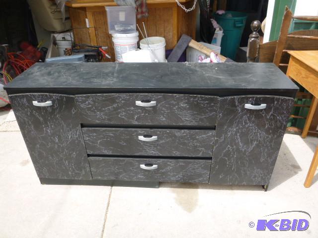 lot 100 image: Marble Looking Dresser 30" X 6...