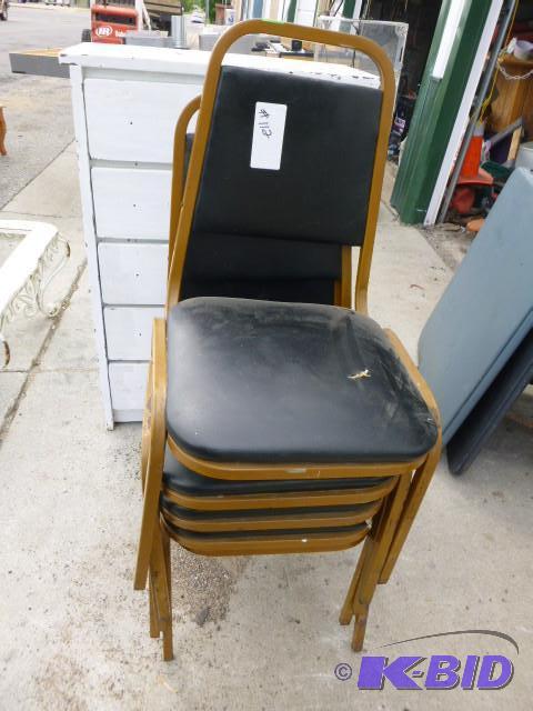 lot 112 image: 5 Stackable Padded Chairs...