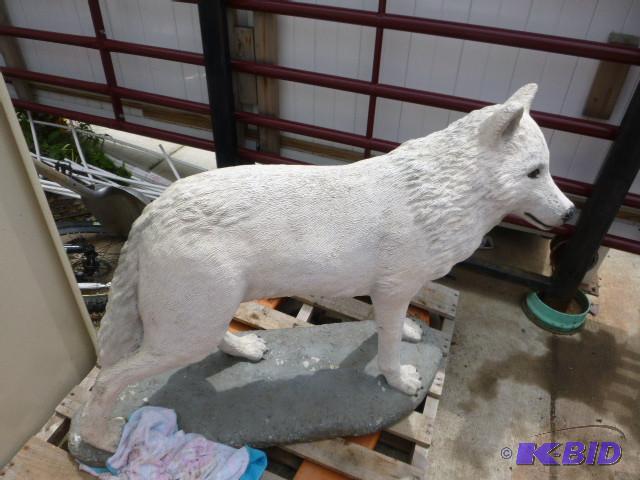 lot 129 image: Large Cement Yard Wolf 37" Hig...