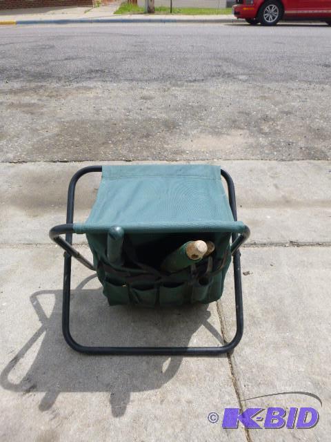 lot 150 image: Garden Seat with Garden Tools...