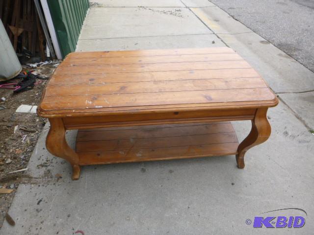 lot 166 image: Wood Coffee Table 24" X 48&quo...