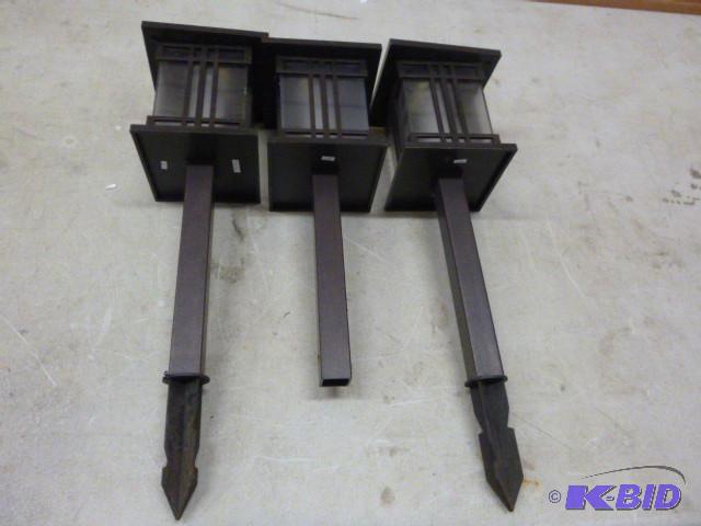 lot 70 image: 3 Solar Lights One missing stake....
