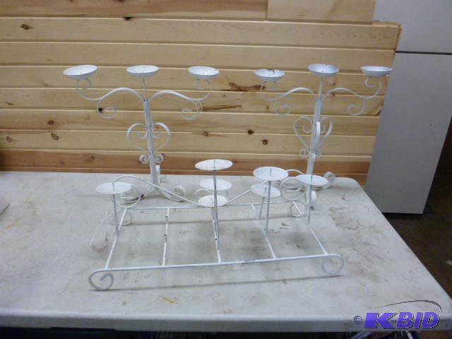 lot 91 image: 3 Metal Candle Holders...