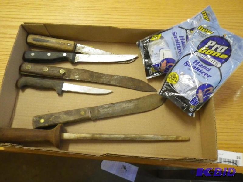 knives and hand sanitizer packs...