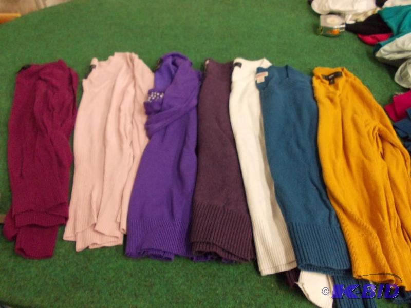7 Solid Color Sweaters Size SM...