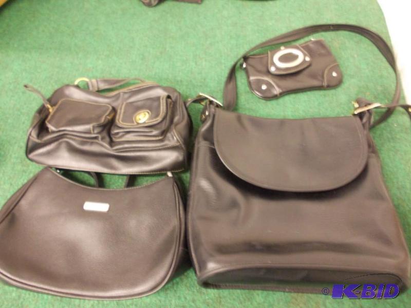 3 Black Handbags and 1 Coin Purse&n...