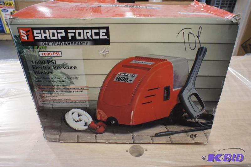lot 19 image: Shop Force 1600 PSI Pressure Washer...