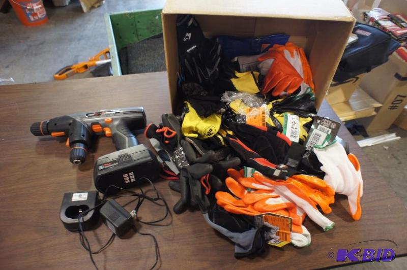lot 38 image: Box of working gloves and Pro X Dri...