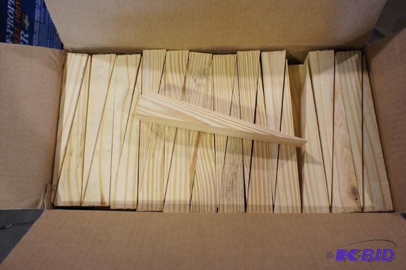 lot 61 image: (3) Boxes of wood shims  9" x...