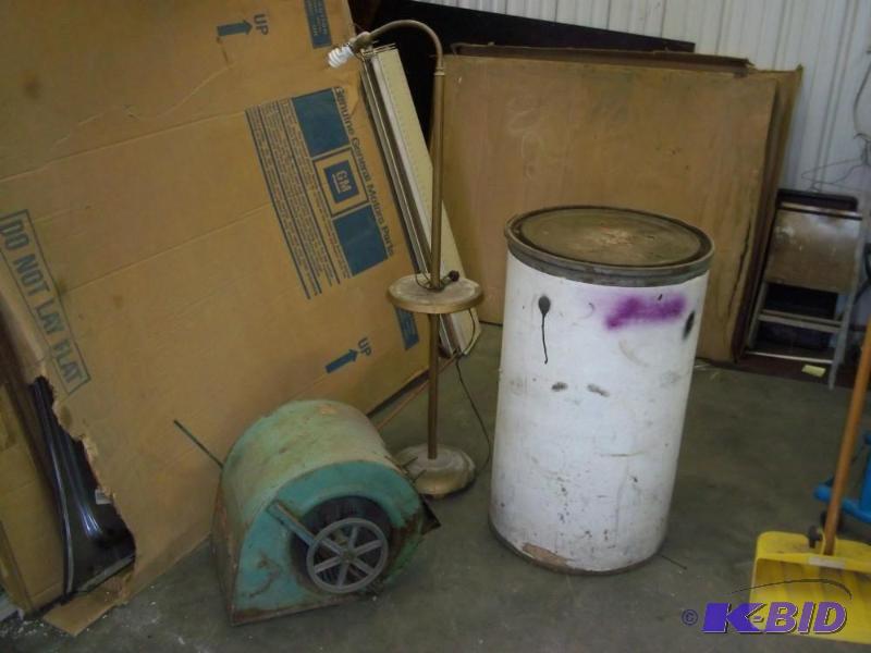 Belt driven fan, floor lamp and bar...