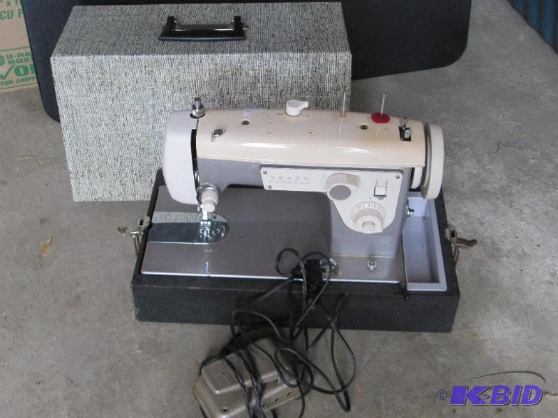 lot 55 image: Sears Kenmore Sewing machine in cas...