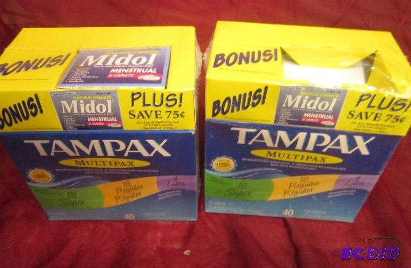 lot 63 image: Lot of 2 boxes Tampax multipax with...
